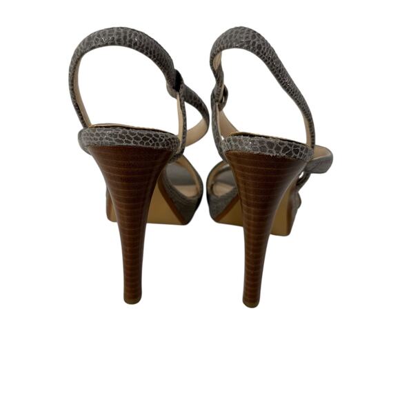 Calvin Klein High Heels Size 5.5 Gray Snakeskin Pattern Platform Prarie Stiletto - Picture 8 of 12